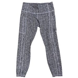 Athleta Size Small Ultimate Stash Textured 7/8 Tight Tailwind Black White Purple